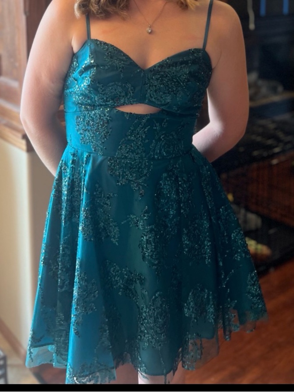 Blondie Nites Teal homecoming Dress